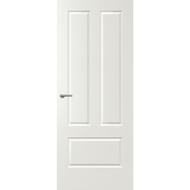 White door with a silver handle on a green background. Balmoral-PBAL6.
