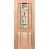 Belgravia-G Entrance Door featuring Kookaburra Green Leaf Frost glazed design in solid maple timber