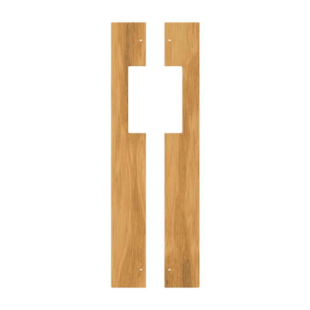 Wooden door panel with geometric cutout on a transparent background. Cedar-Pair