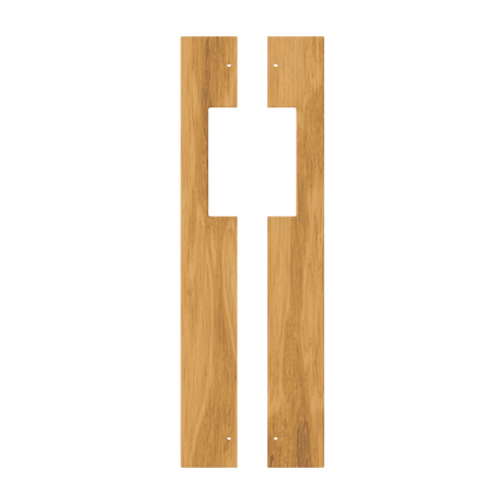 Wooden door panel with geometric cutout on a transparent background. Cedar-Pair