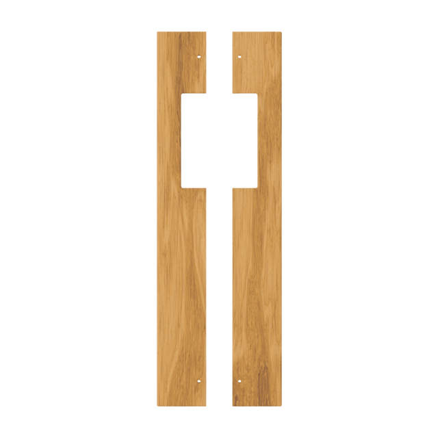 Wooden door panel with geometric cutout on a transparent background. Cedar-Pair