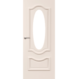 White door with an oval window on a green background. ClassicPCL1AG