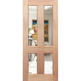 Colonial 4G solid timber entrance door with four panels of 5mm toughened clear glass