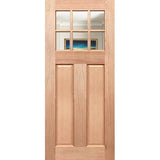 Colonial Classic 6L entrance door in solid timber with six clear glass panels and Low-E glazing