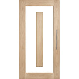 Corinthian Lumina White Oak ALUMWS 1 entrance door shown with a lever handle and glass panel