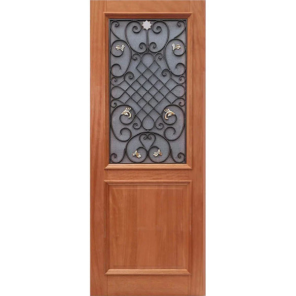 Bora Bora 2-In-1 Engineered Timber Entrance Door with High-Strength Stainless Steel Screen
