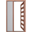 Elite XE aluminium entry frame CG with one door and one sidelite, maple powder coated finish with translucent glass