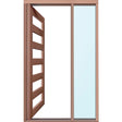 Elite XE aluminium entry frame DG with one door and one sidelite, maple powder coated finish with clear glass