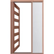 Elite XE aluminium entry frame DG with one door and one sidelite, maple powder coated finish with translucent glass