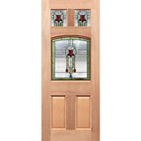 Federation Curved Top GL Entrance Door in English Rose-LL triple glazed solid timber