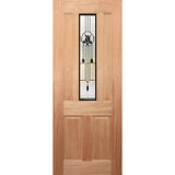 Four Seas OWT-04G Entrance Door featuring triple glazed 2ARC/CP design with two arch top clear glass panels in solid timber