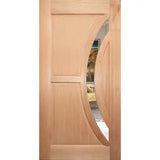 Four Seas OWT-055G Entrance Door with a clear finish showing the natural solid Meranti timber grain