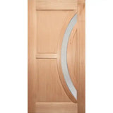 Four Seas OWT-055G entrance door with translucent glass, solid Meranti timber