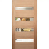 Four Seas OWT-4L Entrance Door in Clear finish, solid Meranti timber with clear glass panels