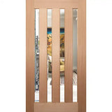 Four Seas OWT-4VL Clear solid Meranti timber entrance door, full panel view