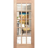 French 15L Entrance Door made of solid maple timber with 15 lights and 5mm clear glass