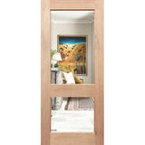 French 2G Entrance Door made of solid maple timber with two panels of 5mm toughened clear glass