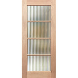 French 4L Entrance Door made of solid maple timber with four toughened narrowline glass panels