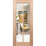 French 8L Entrance Door made of solid maple timber with eight clear glass panels