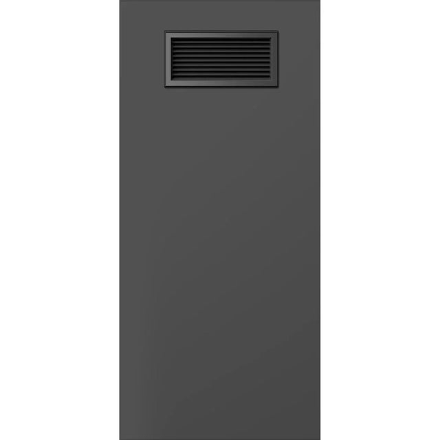 Garrison FL2 louvred aluminium entrance door in Matt Monument finish