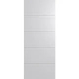Hume HLR230 Linear internal door with horizontal routed lines in primecoat MDF finish