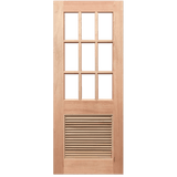 Wooden door with 9 panels. HalfFrench9L-LV.