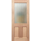 Half French 1G2P entrance door with toughened narrowline glass and two lower timber panels