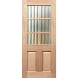 Half French 3L2P Entrance Door made of solid maple timber with toughened narrowline glass