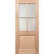 Half French 4L1P entrance door with translucent glazing shown in solid maple timber