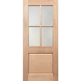 Half French 4L1P entrance door with translucent glazing shown in solid maple timber