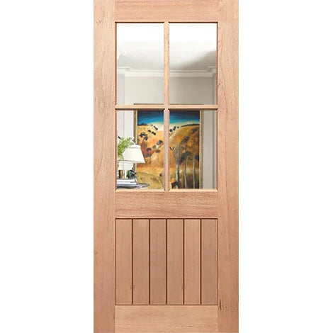 Half French 4L-VGroove Entrance - Toughened Low-E Clear