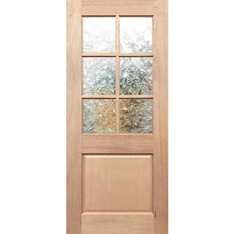 Half French 6L1P Entrance Door made of solid maple timber with gluechip glass