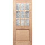 Half French 9L1P Entrance Door with Cathedral glass in solid maple timber