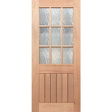 Half French 9L-VGroove Entrance Door with Cathedral glazing made of solid timber
