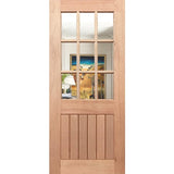 Half French 9L-VGroove Entrance Door made of solid maple timber with Low-E clear glass
