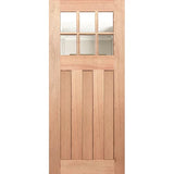 Hampton 6L solid timber entrance door with 5mm clear glass panels