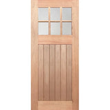 Hampton 6L V-Groove solid timber entrance door with six translucent glass lights