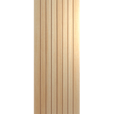 Vertical wooden panel on a green background Hume_LinearEntranceXLR500_TasmanianOak