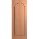 Wooden door with an arch-shaped panel on a green background Hume_VaucluseEntranceXV31_SlicedPacificMaple