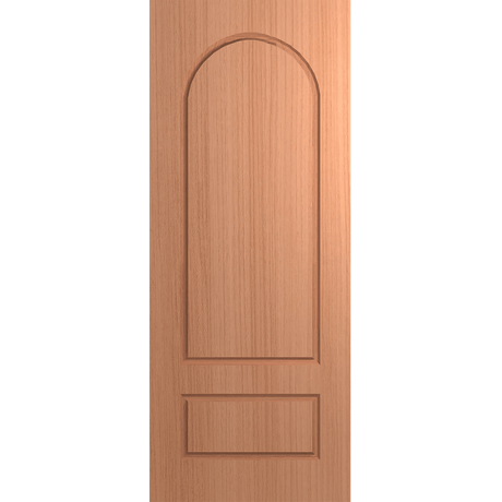 Wooden door with an arch-shaped design on a transparent background Hume_VaucluseEntranceXV32_Duracote