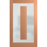 Wooden door with a glass panel on a green background Hume_XIL21_SlicedPacificMaple_Translucent