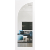 Arched clear glass on a white door. LUX10L-Clear