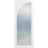 Arched glass door with white frame on a green background. LUX10L-NarrowLines