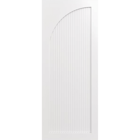 White door with a vertical slat design. LUX10L-RoutedBatten