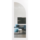 White door with clear glass and arch facing right. LUX10R-Clear