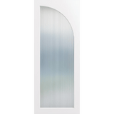White door with a curved glass panel. LUX10R-NarrowLines