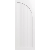 White door with an arch facing right. LUX10R-RoutedBatten