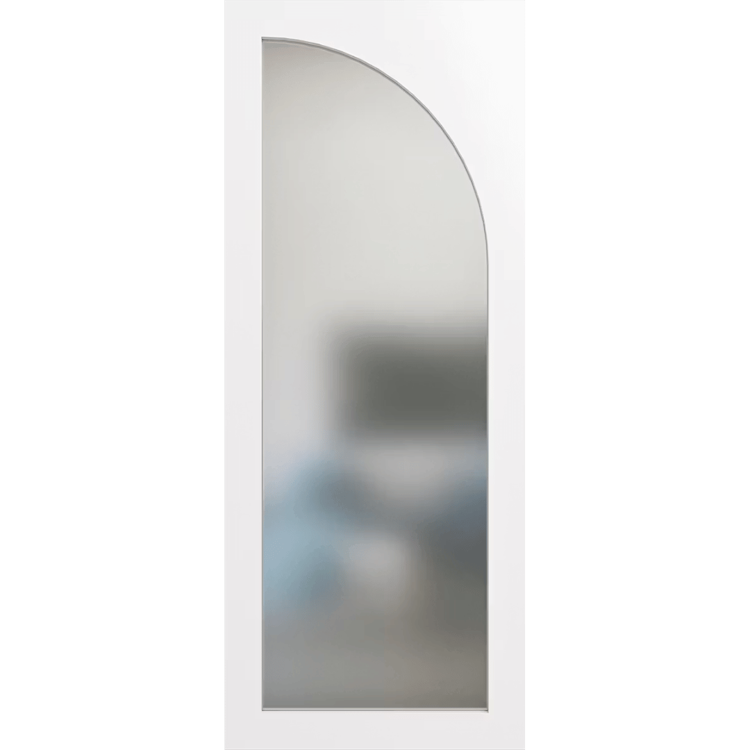 Frosted glass door with white frame. LUX10R-Translucent