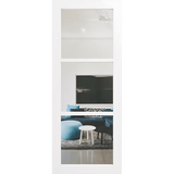 White door with three clear glass panels. LUX3-Clear