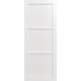 White door with three panels. LUX3-Inlay